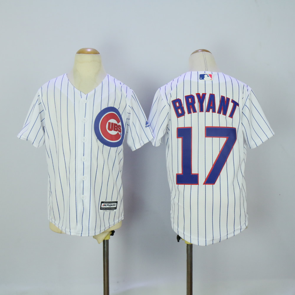 Youth Chicago Cubs #17 Bryant White MLB Jerseys